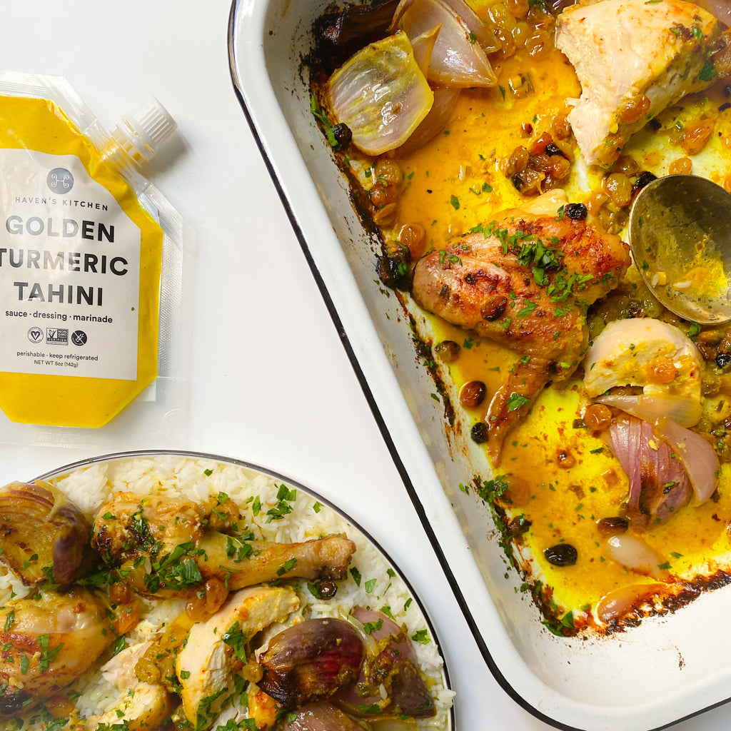 Golden Turmeric Tahini Butter Chicken and Rice