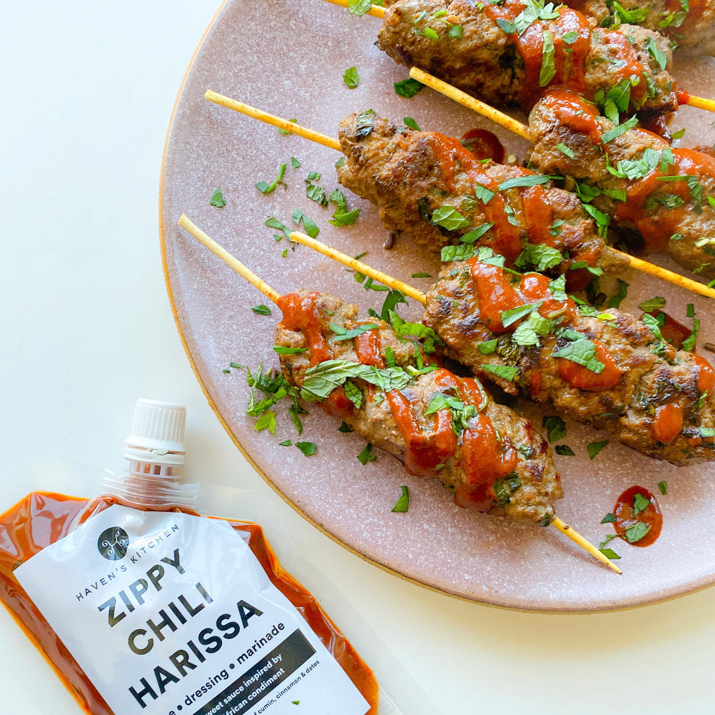 Zippy Harissa Kofta Kabobs
