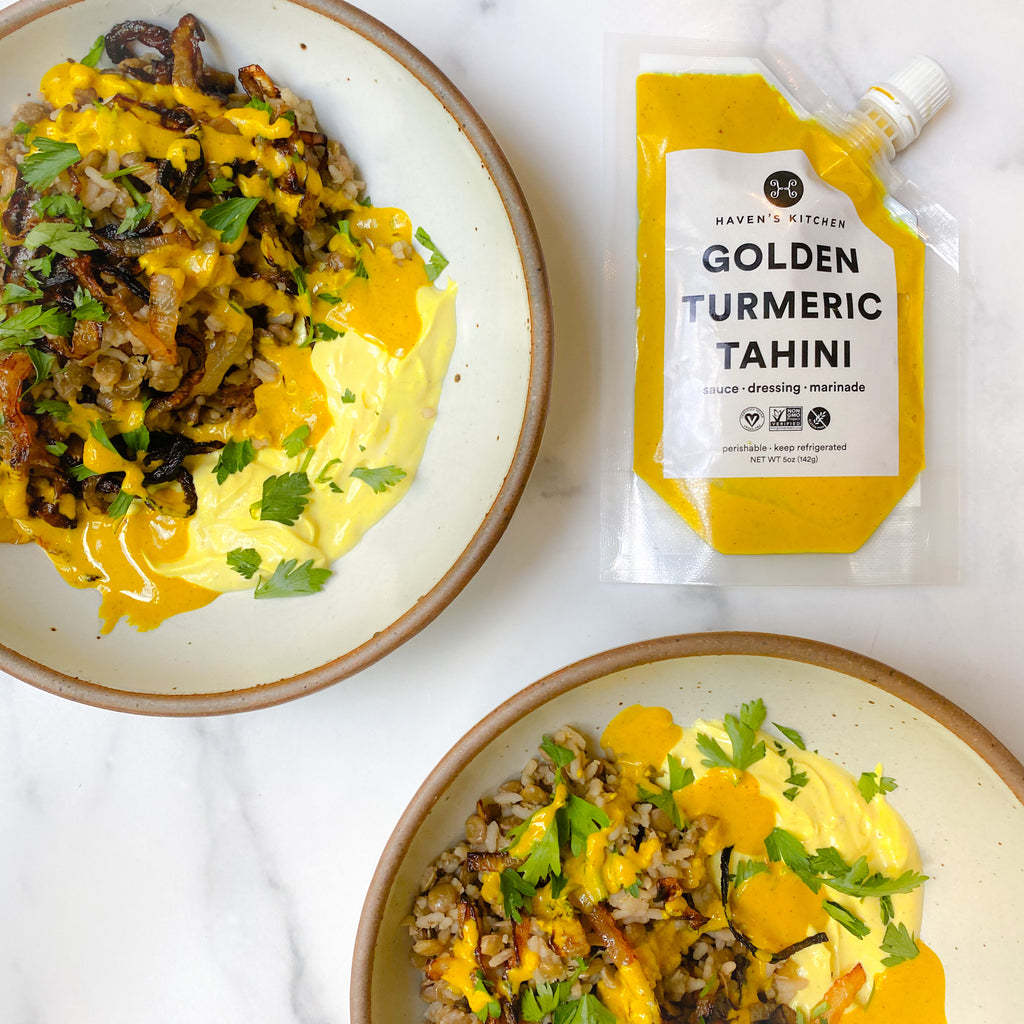 Mujadara with Tahini and Crispy Onions