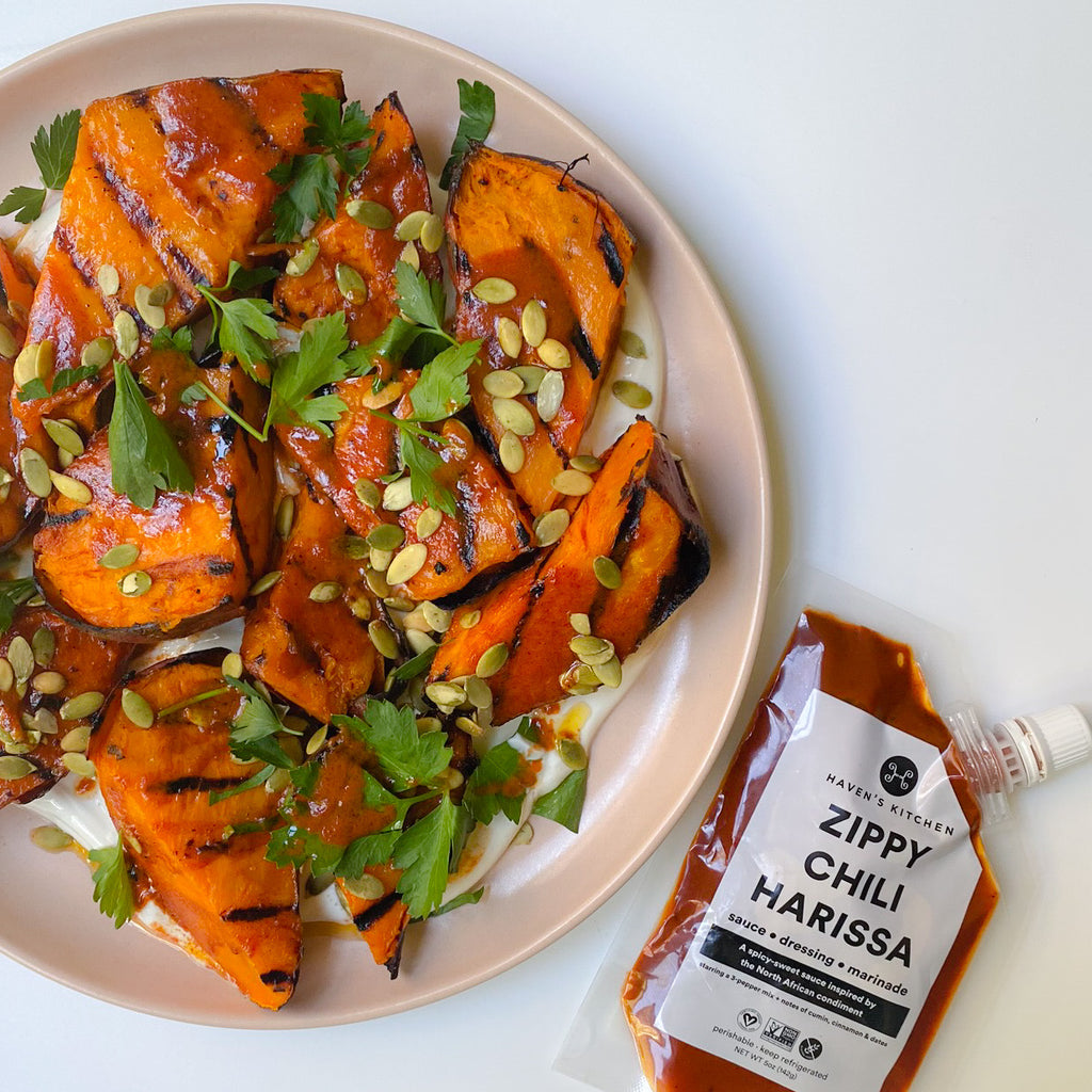 Harissa Butter Sweet Potatoes