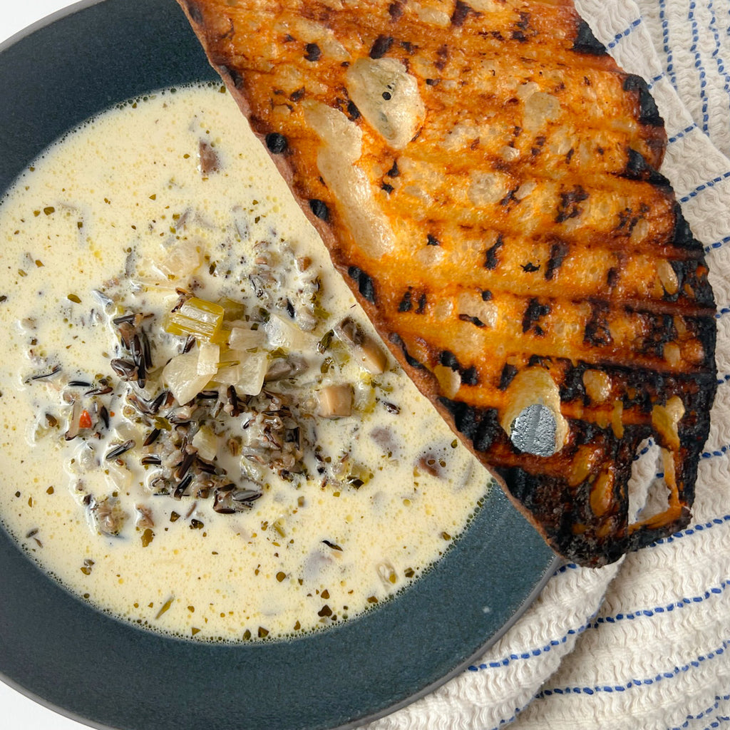 Creamy Chimichurri Wild Rice Soup