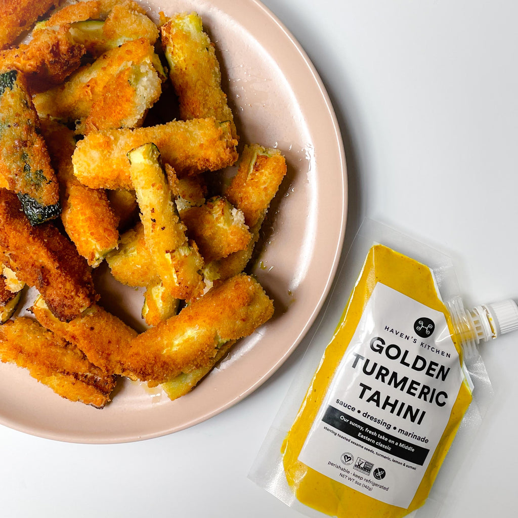 Vegan Zucchini Fries with Golden Tahini