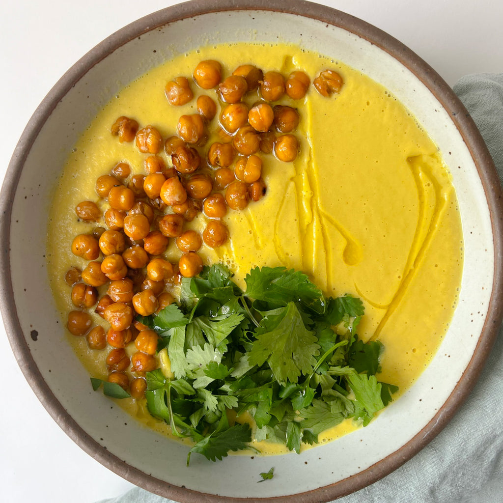 Turmeric Tahini Roasted Cauliflower Soup