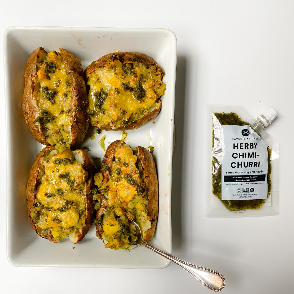 Chimichurri Stuffed Baked Potatoes