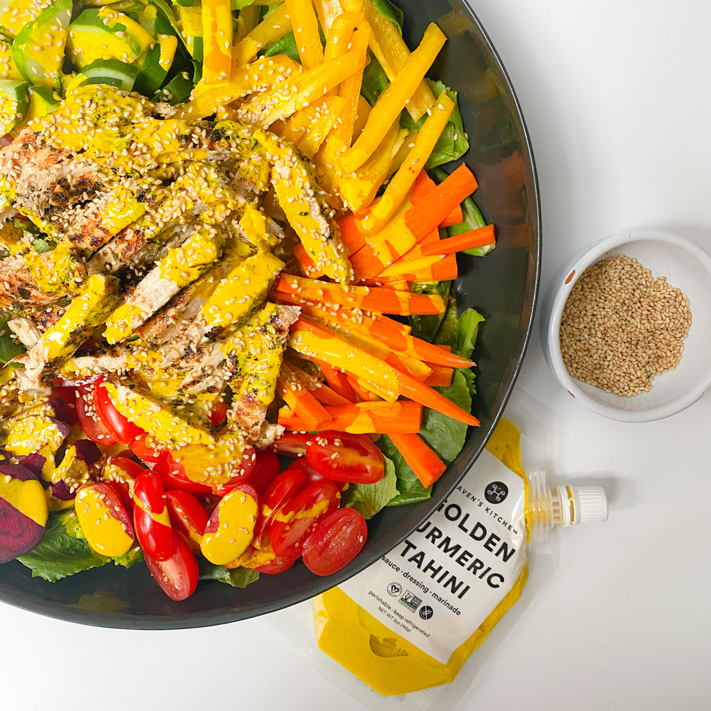 Golden Tahini Rainbow Salad