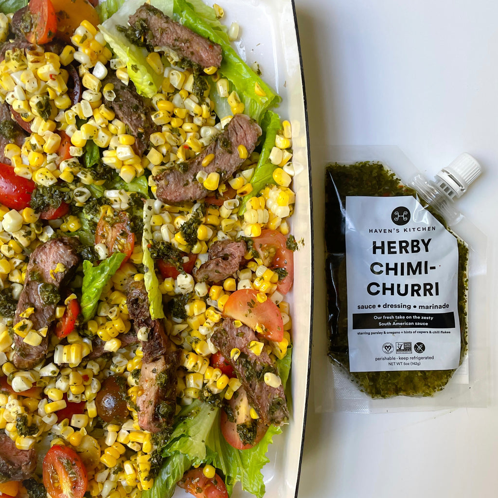 Grilled Steak & Corn Salad with Chimichurri