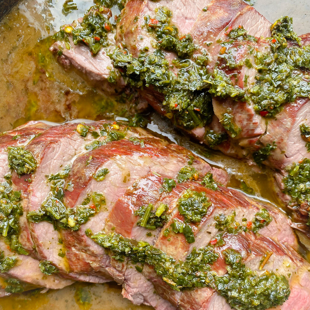 Roasted Beef Tenderloin Chimi-White Wine Sauce