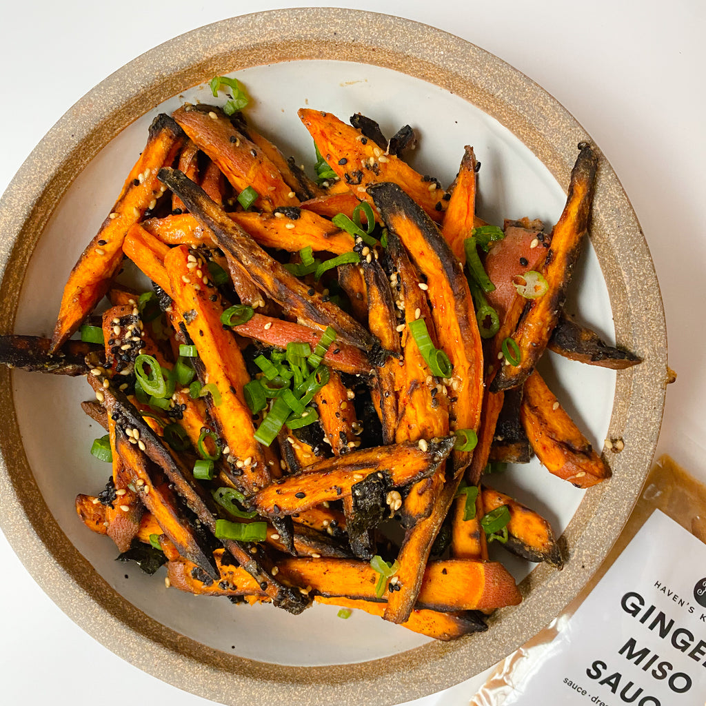 Gingery Miso Sweet Potato "Fries"