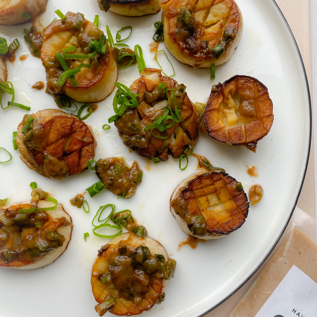 Trumpet Mushrooms with Gingery Miso