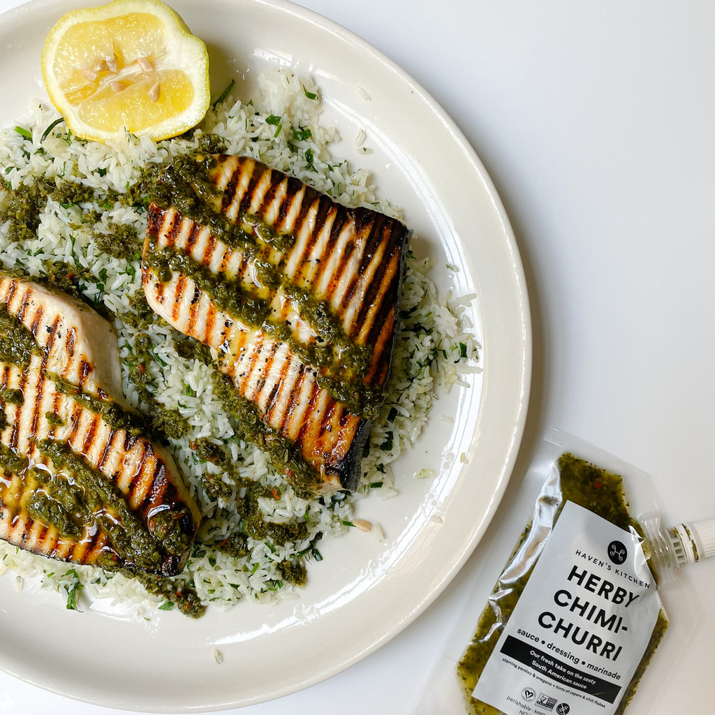 Herby Chimichurri with Swordfish