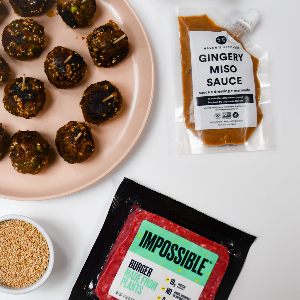 Miso-Sesame Glazed Impossi-balls