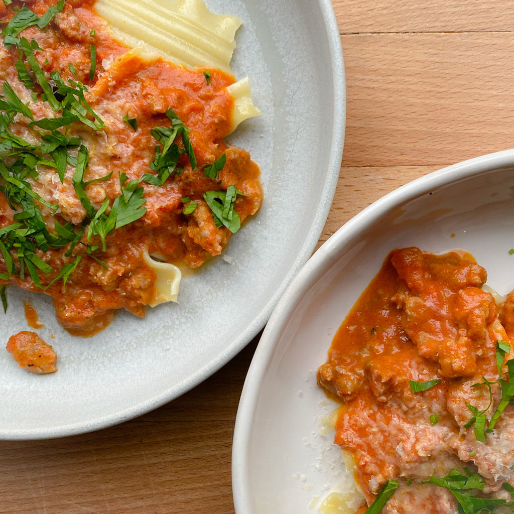 Pasta with Creamy Romesco Ragù