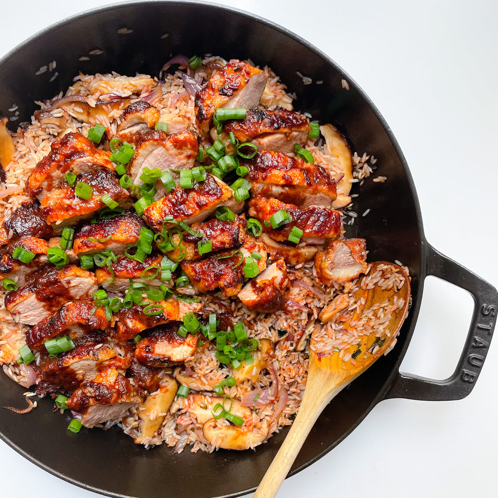 Tangy BBQ Seared Duck with Fried Rice
