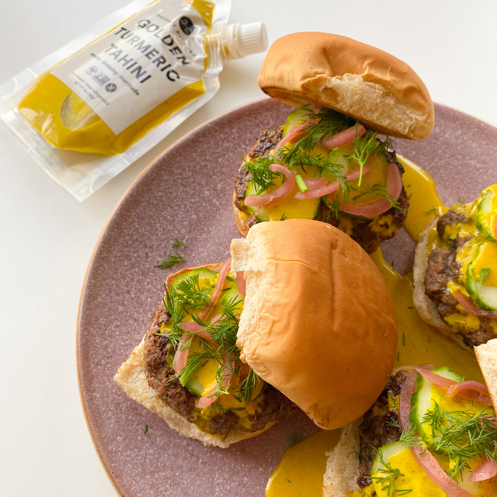 Mediterranean Golden Tahini Burgers