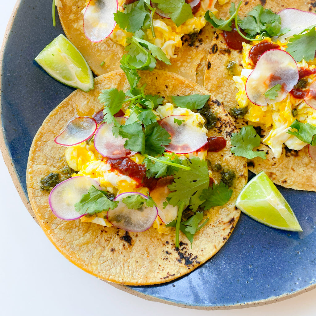 Chimichurri & Harissa Breakfast Tacos