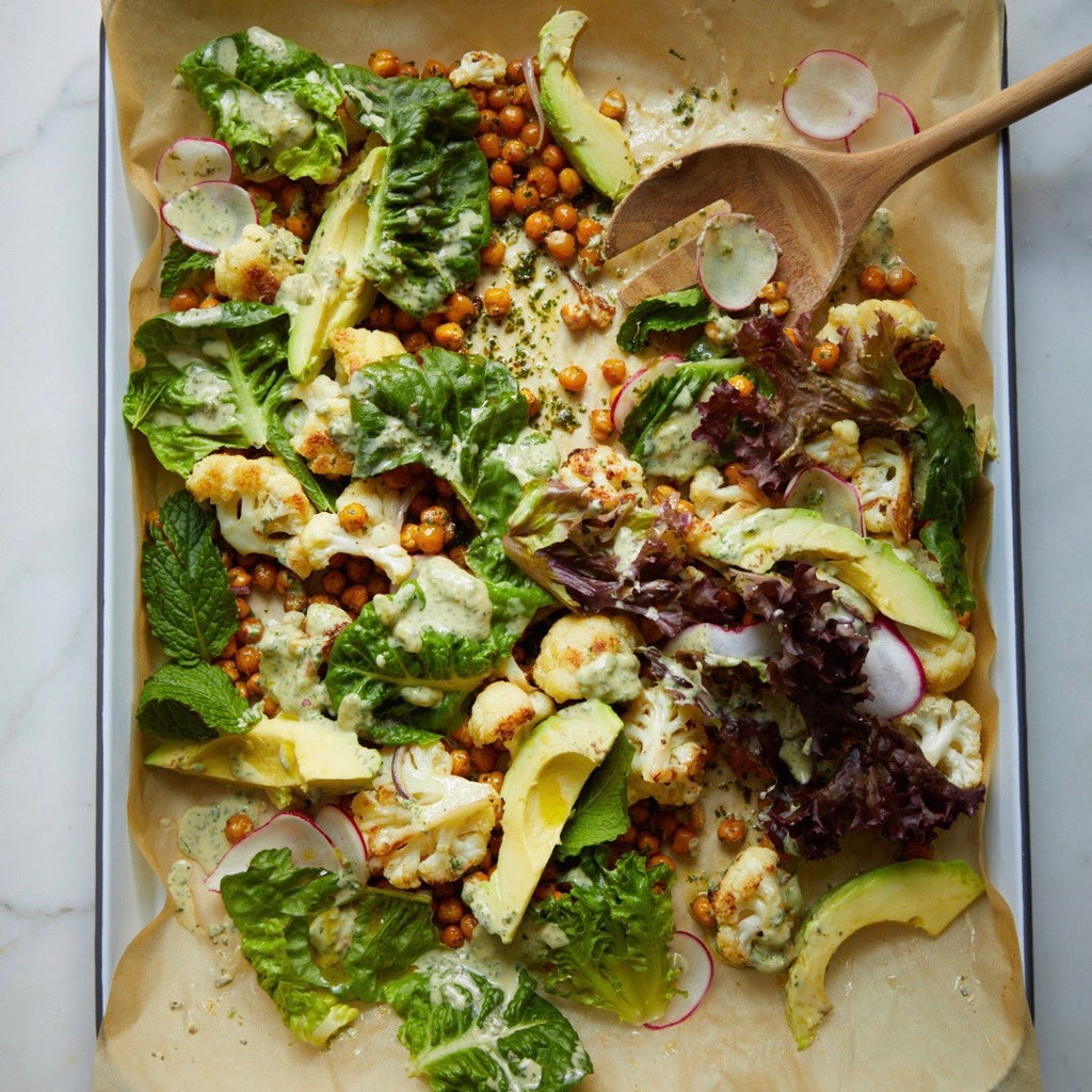 Chimi-Tahini Sheet Pan Salad