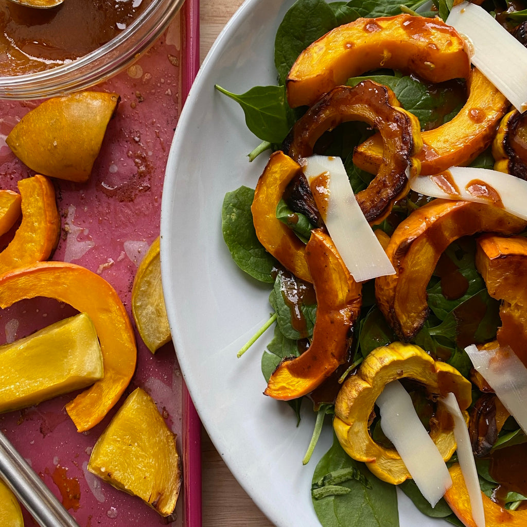 Roasted Winter Squash with Harissa Vinaigrette