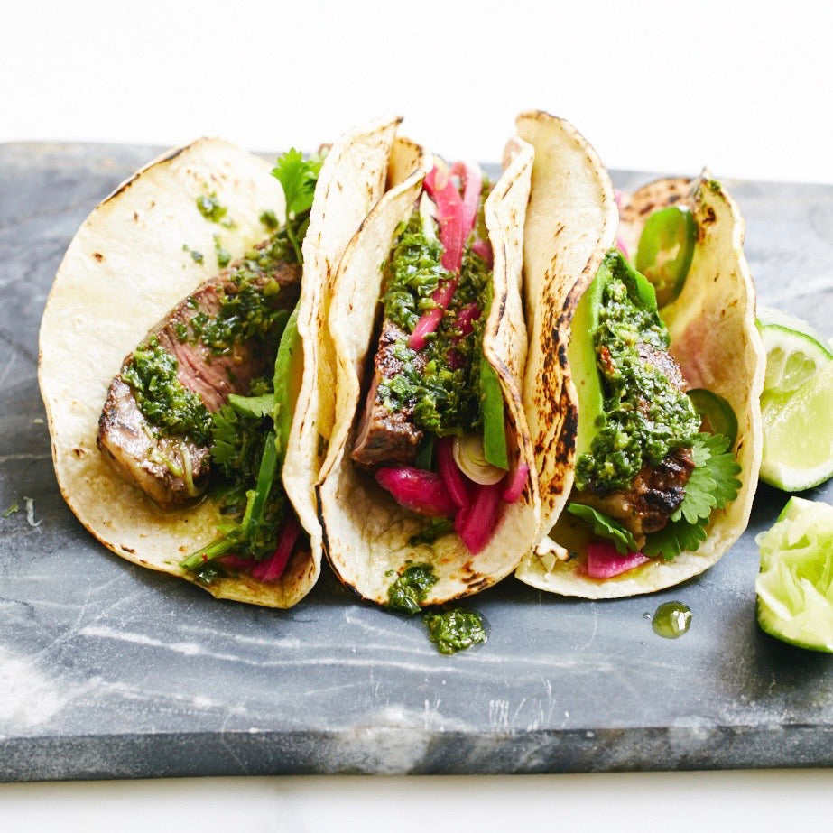 Grilled Steak Chimicurri Tacos