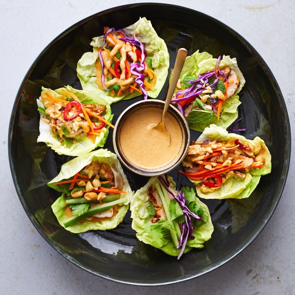 Nutty Lemongrass Lettuce Wraps