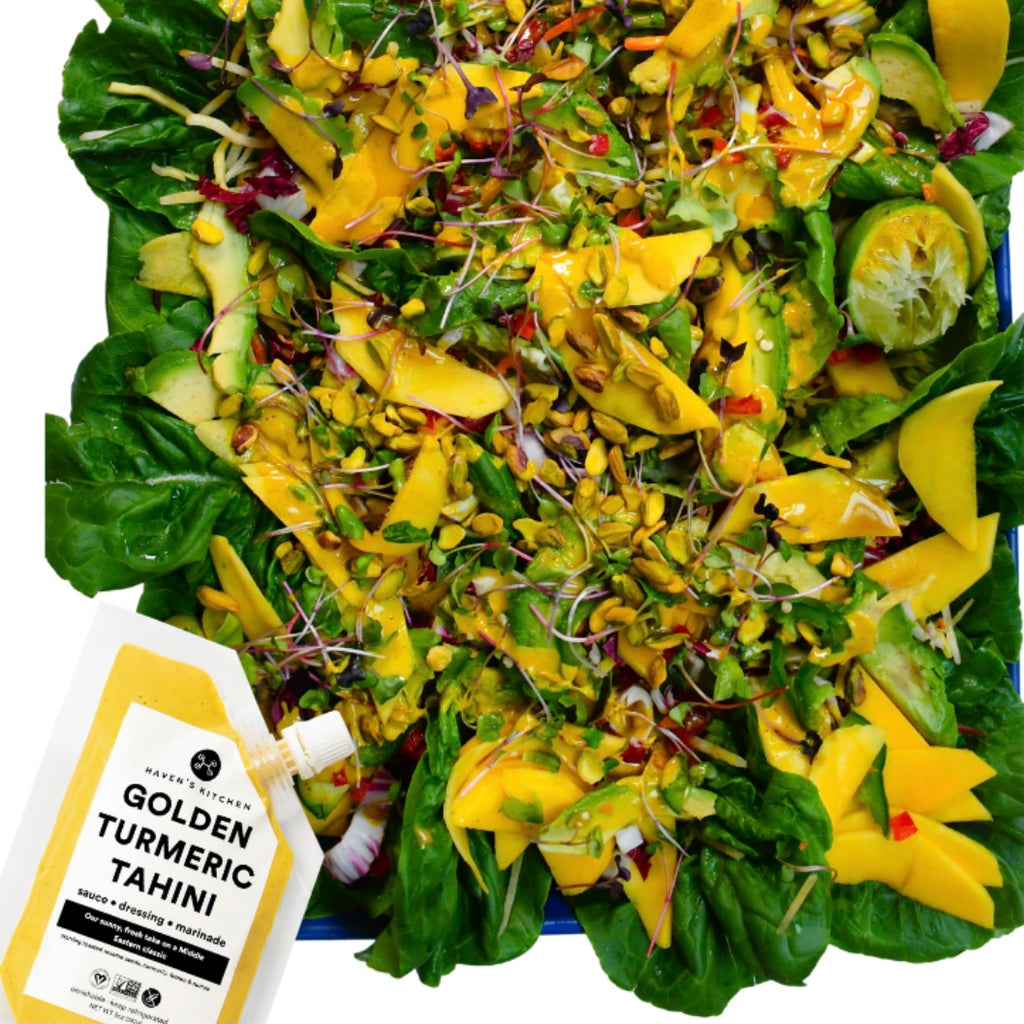 Mango, Avocado and Tahini Sheet Pan Salad