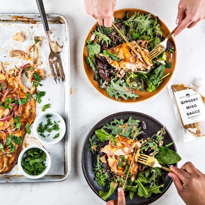 Gingery Miso Roasted Salmon