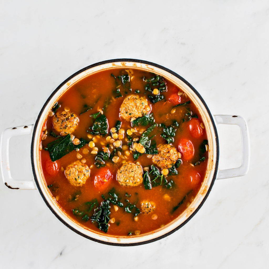 Harissa Lentils with Meatballs